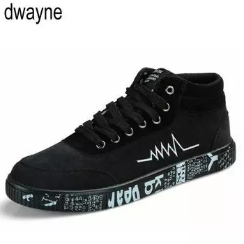 2024 Новая мода All Black Men шнурованные прогулочные туфли парусиновые туфли высокие кроссовки мужские мальчики повседневные кроссовки на плоской подошве обувь dfv67 38