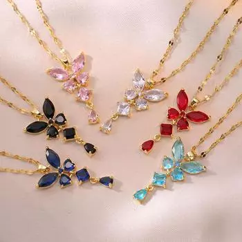 2024 Новая мода геометрический кулон ожерелье для женщин золотой цвет цепочка из нержавеющей стали ювелирные изделия аксессуары для свадебной вечеринки 45CM