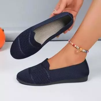 2024 Новая мода, хит продаж, сетчатая дышащая женская обувь на плоской подошве, спортивная верхняя одежда, легкая, с круглым носком, весна и осень 36 серый