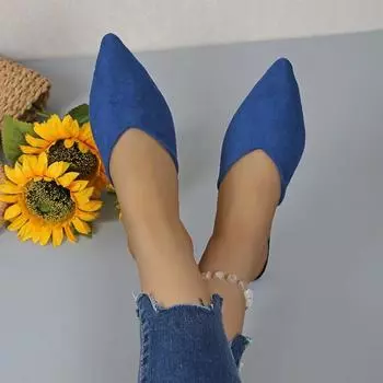 2024 Новая мода Летняя мода Новые однотонные остроносые сексуальные босоножки Удобные и повседневные босоножки на низком каблуке для женщин 36 бежевый