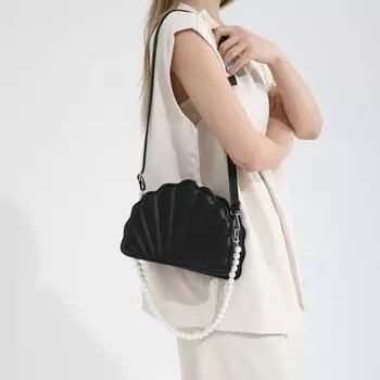 2024 Новая мода, однотонная повседневная сумка с жемчугом, простая дорожная сумка через плечо большой вместимости, женская сумка через плечо