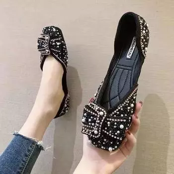 2024 Новая мода Пряжка Slip-on Flat Peas Shoes Удобная дизайнерская обувь Женская обувь по акции Бесплатная доставка 35 зелёный