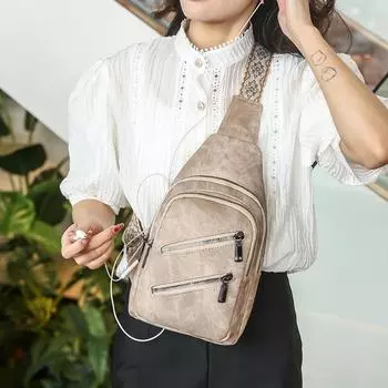 2024 Новая мода Ретро Досуг Многофункциональная женская нагрудная сумка на одно плечо Сумка через плечо Внешняя торговля Трансграничная торговля