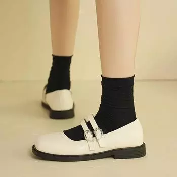 2024 Новая мода Универсальная весна и осень Роскошные женские туфли на плоской подошве Туфли Мэри Джейн Модная легкая женская обувь 35 бежевый