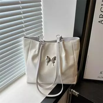 2024 Новая модная и красивая повседневная сумка-бабочка Красивая сумка-тоут Большая вместимость Сумка подмышкой для женщин чёрный