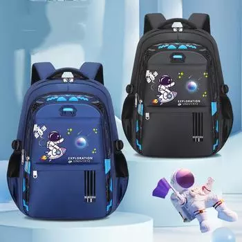 2024 Новая модная маленькая школьная сумка с космическим космонавтом, многослойная водонепроницаемая детская школьная сумка большой емкости с принтом, рюкзак