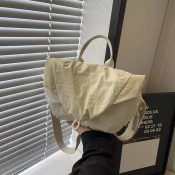 2024 новая модная однотонная простая трендовая универсальная повседневная сумка через плечо легкая спортивная сумка-мессенджер чёрный