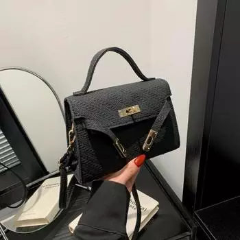 2024 новая модная повседневная персонализированная сумка-мессенджер, летняя новая маленькая сумка, женская сумка, модная портативная маленькая квадратная сумка чёрный