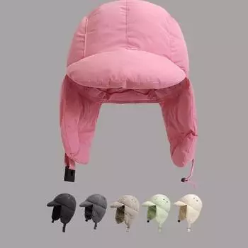 2024 Новая модная повседневная ветрозащитная холодостойкая шапка из хлопка для защиты ушей зимняя уличная сохраняющая тепло шапка бежевый