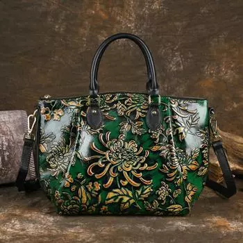 2024 Новая модная ретро-сумка ручной работы с трехмерным тиснением для женщин