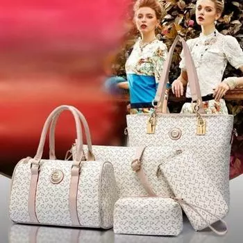 2024 Новая модная сумка из пяти частей класса люкс на одно плечо с большой вместимостью из кожи с дизайнерским дизайном 5 package combinations темно-синий