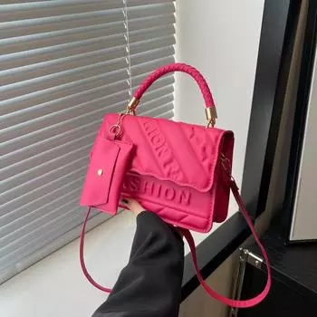 2024 Новая модная тенденция сумка через плечо Простая повседневная сумка через плечо женская Простая модная портативная маленькая квадратная сумка женская чёрный