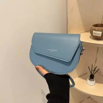 2024 Новая модная весенняя простая нишевая дизайнерская маленькая сумка женская сумка через плечо текстурированная сумка-седло подмышкой чёрный