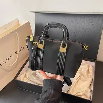 2024 Новая модная женская кожаная сумка Классическая сумка-подушка Boston Модная сумка через плечо Мягкая мягкая кожа чёрный