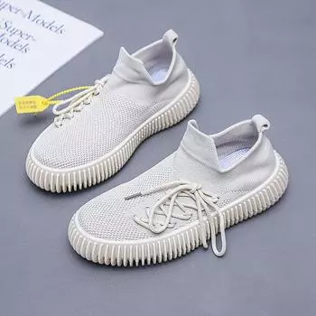 2024 Новая модная женская спортивная обувь весна-осень, сетчатая повседневная обувь со шнуровкой, дышащая, легкая, легкая, высокого класса 35 коричневый