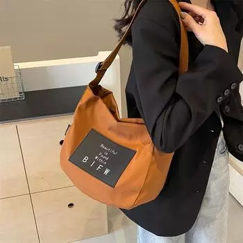2024 Новая модная женская сумка из холста, большая вместимость, одно плечо, кроссовер, модная сумка, простая сумка для поездок на работу