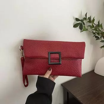 2024 новая модная женская сумка-конверт клатч модная ретро сумка простая повседневная текстура клатч чёрный