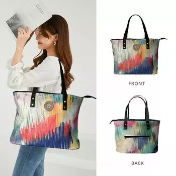 2024 Новая модная женская сумка с принтом из двойной сетчатой ткани, большая вместительная сумка-тоут, женская сумка-мессенджер на одно плечо, подарки ко Дню матери разноцветный