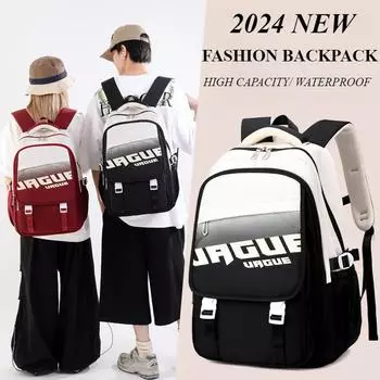 2024 Новая молодежная школьная сумка градиентного цвета, модная спортивная книжная сумка для отдыха, мужская и женская пары, одинаковый оксфордский износостойкий рюкзак с двойным плечом чёрный