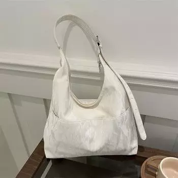 2024 новая мягкая сумка большой вместимости женская летняя женская сумка сумка через плечо подмышкой сумка для поездок на работу белый