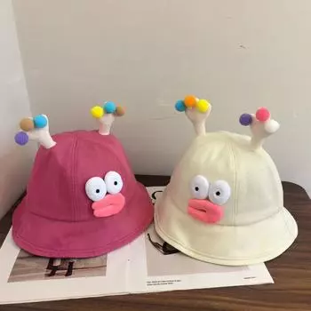 2024 новая мультяшная милая шляпа рыбака с изображением сосиски на шее для детей на весну и осень, уродливая милая солнцезащитная козырек, универсальная студенческая шляпа для тазика M56-58cm