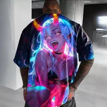 2024 Новая мужская футболка с 3D принтом и короткими рукавами, уличная мужская одежда в стиле хип-хоп, свободная футболка большого размера для мужчин, быстросохнущий пуловер S