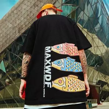 2024 Новая мужская футболка с 3d принтом рыбного флага, футболка с коротким рукавом для мужчин, модная повседневная мужская одежда, свободные футболки большого размера в стиле Харадзюку S