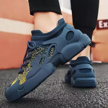 2024 Новая мужская обувь Octopus с толстой подошвой, универсальная, дышащая, легкая, дышащая, мягкая подошва, для спорта и походов, повседневная обувь 39 жёлтый