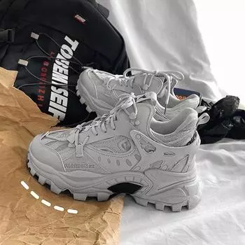 2024 Новая мужская обувь Осень-зима Удобные мужские кроссовки на платформе Модная повседневная обувь Спортивные кроссовки Tenis Masculino Размер 46 39 серый