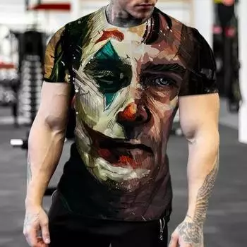 2024 Новая мужская ретро-футболка с принтом личности, дышащая, быстросохнущая, высокого качества, модная повседневная уличная одежда с короткими рукавами S