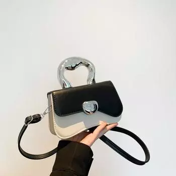 2024 новая нишевая характерная модная сумка модная контрастная цветная сумка женская изысканная сумка через плечо в иностранном стиле чёрный