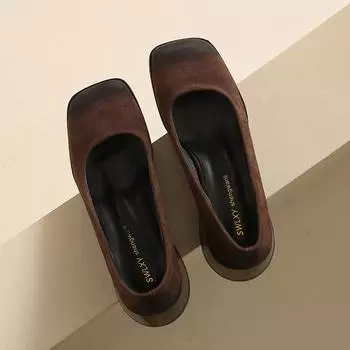 2024 Новая обувь Женская обувь Модная повседневная обувь без застежек Туфли женские в стиле колледжа Обувь в стиле ретро 34 чёрный