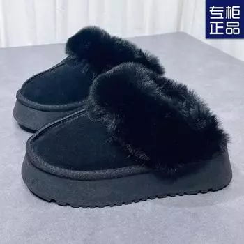 2024 новая одежда для отдыха на открытом воздухе повседневные нескользящие плюшевые хлопковые тапочки женские домашние тапочки из хлопка с толстой подошвой женские осенне-зимние 35