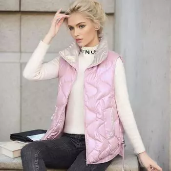 2024 новая одежда из хлопка, хлопковая одежда, женская корейская версия, свободный хлопковый жилет, жилет без рукавов, короткая куртка, одежда из хлеба M белый