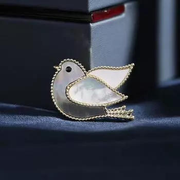 2024 новая одежда натуральная мать ракушка птица голубь булавка пальто костюм аксессуары ракушка голубь мира брошь