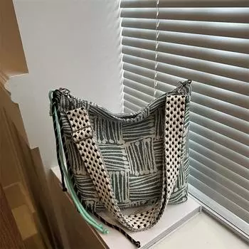 2024 новая осенняя сумка-мессенджер с ленивым ветром, большая вместимость, красивая повседневная сумка через плечо, женская сумка-тоут для поездок на работу чёрный