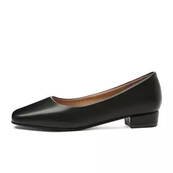 2024 Новая осенняя женская обувь Модные простые кожаные офисные туфли на низком каблуке с застежкой-молнией Повседневные женские туфли-лодочки с квадратным носком Большие размеры 35 белый