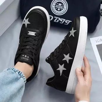 2024 Новая пара маленьких белых туфель Универсальная мужская и женская обувь для отдыха и спорта на доске Высококачественная кожаная спортивная обувь 36 белый