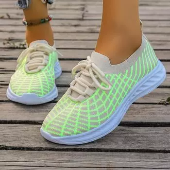 2024 Новая пара спортивной обуви Летняя дышащая студенческая обувь Cloud Elastic Light Running Rice Family Socks Женская обувь 35 чёрный