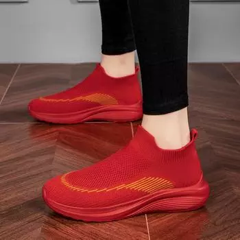 2024 новая пара весенне-осенних дышащих кроссовок, дышащие кроссовки с сеткой для женщин и мужчин, спортивная обувь Flyknit 36 чёрный