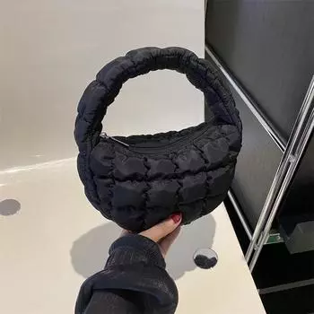 2024 новая плиссированная сумка-облако, популярная в этом году, персонализированные женские сумки, зимняя нишевая одежда из хлопка, сумки для женщин белый