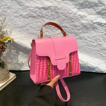 2024 Новая повседневная модная маленькая квадратная сумка-сумка Простая модная сумка через плечо Простая женская сумка через плечо чёрный