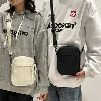 2024 Новая повседневная мужская сумка-мессенджер: Маленькая, простая, модная сумка через плечо для мобильного телефона для мужчин и женщин. чёрный