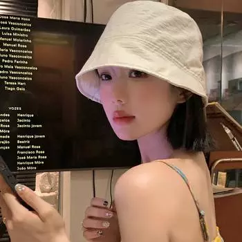 2024 новая японская шляпа-ведро женская летняя повседневная тонкая с большими полями, показывающая лицо, маленькая солнцезащитная шляпа-ведро с козырьком M56-58cm