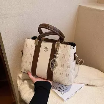 2024 новая ретро модная сумка повседневная женская сумка сумка большая вместимость контрастный цвет одно плечо сумка-мессенджер тоут