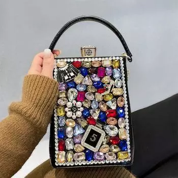 2024 Новая ретро-сумка Water Diamond на одно плечо Cross Small Square для женщин