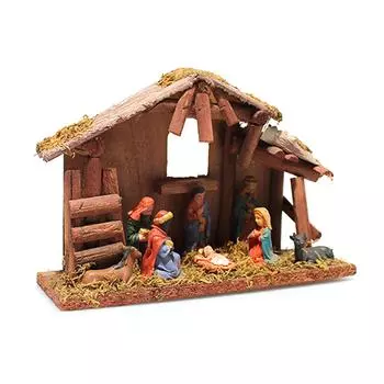 2024 Новая рождественская сцена, статуэтка, комната, расписанная вручную, поделки из смолы, рождественское настольное украшение для дома, гостиной, спальни, декор