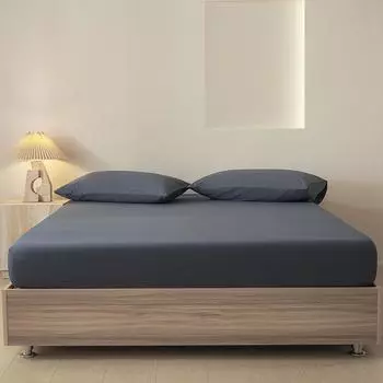 2024 Новая серия простыней из хлопка однотонного цвета с эффектом шлифовки Pair of Pillowcases