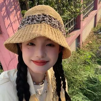 2024 Новая шляпа рыбака, женская летняя солнцезащитная и солнцезащитная большая головная часть, окружающая лицо, маленькая дышащая дорожная шляпа 54-58cm белый