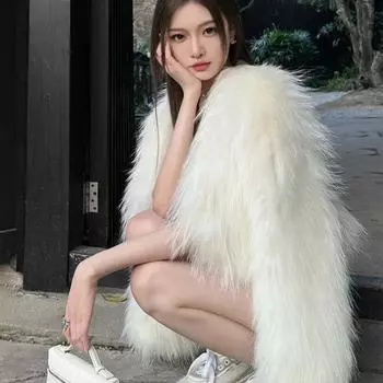 2024 новая шуба из золотисто-белой лисы для дочери Xiaoxiangfeng, женская осенне-зимняя интегрированная шуба из меха S белый